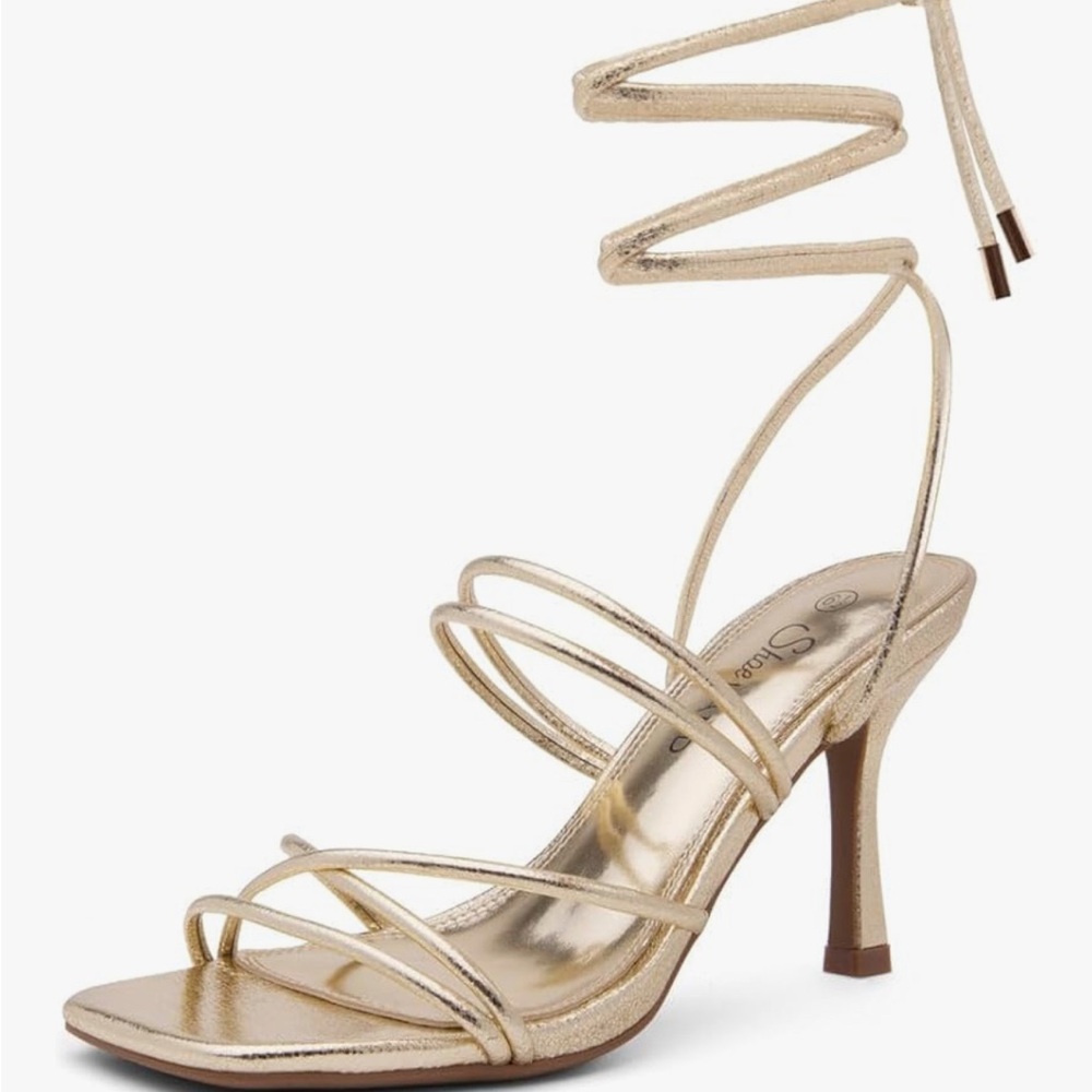 Elegant Gold Strappy Heels